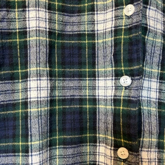 L.L. Bean Women’s Green/Blue Plaid Shirt 100% Cotton Petite Medium - Picture 3 of 6